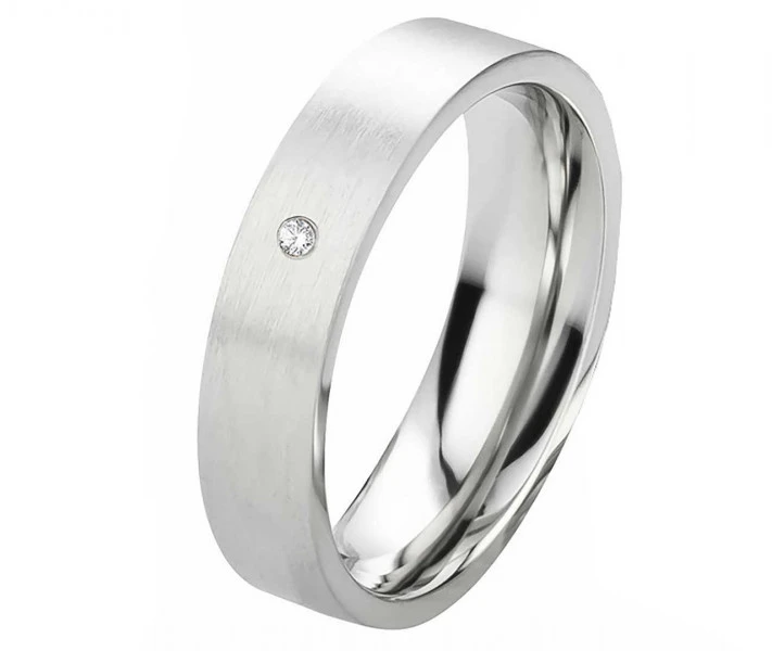 Damenring Edelstahl DE157 mit Diamant